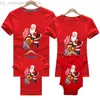 Família combinando roupas do ano novo mãe mãe filho, filha, família de natal combinando roupas homens homens crianças desenho animado impressão de t-shirt macacão de bebê l220916