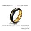 Anéis de casamento 6mm Vintage Black e Gold Tungstênio Carboneto Mulheres Ring 2022 Linha Presentes de Joias de Noivado Linha