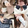 Joelheiras mulheres doces hollow out crochet renda pulseira alongamento de mangas falsas de cores sólidas coloração decorativa vintage