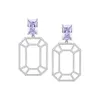 Dangle Küpeler Sljely Lüks Tasarımcı Moda Gerçek 925 STERLING Gümüş Takı Dream Lavender Gem Drop Micro Zircon Kadın Partisi