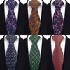 Bow Ties Fashion Paisley Floral Silk For Men 8CM Slim Neck Tie Blue Neckties Green Gold Men's Wedding Business Necktie A005