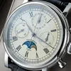 Wristwatches SUGESS Chronograph Men Watch Moon Phase Movement Anti-reflective Coating Sapphire Mechanical Date Luxury 2022 Waterproof