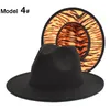 Berets Fedora Hats Women Men Trilby Caps Wool Fedoras Leopard Tiger Print Warm Jazz Hat Lady Cap