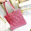 Mode Mesh Hol Geweven Boodschappentassen voor Zomer Stro Tote Bag Schoudertas