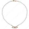 Saturnalhalsband Pearl Pärled Diamond Tennis Halsband Kvinna Silverkedjor Vintage Trendy Style Desigenr smycken278i