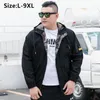 Herenjacks heren bomber jas mannen kleding mode parka lente herfst heren windjager grote capuchon plus size 5xl 6xl 7xl 8xl 9xl