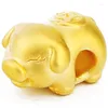 Braccialetti di collegamento Braccialetto di maiale zodiacale in oro giallo puro 999 con cordino rosso animale 1,1 g