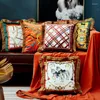 Cuscino vintage in velluto con nappe copridivano federa di lusso modello El camera da letto soggiorno quadrato moderno decorazione della casa