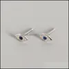 Stud 925 Sterling Silber Zirkon Blue Evil Eye Ohrstecker Frauen Klassisches Temperament Hochzeit Schmuck Zubehör 2791 Q2 Drop Lieferung Dh3It