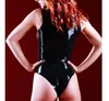 Модные девушки костюмы костюмы ПВХ искусственные колготки боди фетиш -купальника передняя молния сексуальные купальные костюмы