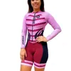 レーシングセットInvicto Pro Triathlon Bicycle Set women Summer Cycling Jumpsuit Vike Jersey MTBチームROPA CICLISMO長袖スキンスーツ