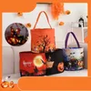 Halloween Luminous Pumpkin Basket Party Befeuille voor kinderen Candy Handtas Ghost Festival Portable Bucket T9I002084