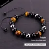 Magnetic Hematite Tiger Eye Strand Bracelet Men Triple Protection Health Care Stainless Steel Bracelet Women Weight Loss Gift