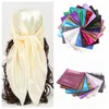 10st 90 cm fasta färger halsduk hijab halsduk för kvinnor siden satin pannband hår halsdukar kvinnliga fyrkantiga sjalar huvud halsdukar för damer