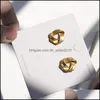 Charm Triangle Tie Eartrop S925 Gold Plated Matte Mini Liten minimalism ￶rh￤ngen Retro ￶rh￤ngen likgiltighetsstil smycken tillbeh￶r DHDGW