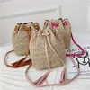 Bolsas de noite 2022 Ladies Wicker Terby Bucket Bag de lazer Tassel Rattan Bolsa de grande capacidade Summer Beach ombro carteira