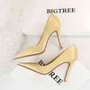 3391-6 Sandals Style Fashion Simple Ultra-high Heel Thin Shallow Mouth Pointed Sexy Nightclub Slim Satin Women's Single Shoes