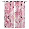 Curtain Pink Flamingo Window Curtains Living Room Kitchen Modern Home Decor Bedroom Treatment Drapes