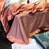 Ensemble de literie Champagne de luxe / orange rétro égyptien coton haute précision broderie en satin couvre-lit de couvre-lit