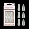 Valse nagels 24 pc's pure kleur glitter tips pailletten acryl draagbare neppers op nagelverpakkingsdoos mooi kunstmatig