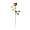 Faux blommig grönare rosrosa silkesblomma konstgjorda blommor bukett hem bröllop dekoration inomhus billiga falska blommor j220906