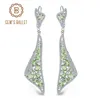 Dangle Küpe Gem'in Balesi 925 STERLING Gümüş Taş 8.10ct Doğal Peridot Drop Fine Jeatery için Kadın Partisi