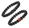 Natural Lava Stone Handgjorda p￤rlstr￤ngar Charm Armband Yoga Elastiska Bangle Jewelry for Women Men