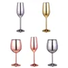 Rostfritt stål vinglas elegant drinkware bröllopsfest dekor rostfritt stål ving glas silver rose guld xmas gåva x03931834