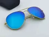 Pilot style Men Women sunglass Metal Frame Double Brie Dign 58mm Glass Lens de sol masculino gafas with box Accsori69TL