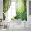 Cortina belas cortinas verdes da floresta para janelas cortinas de impressão moderna quarto de sala de estar