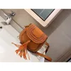 fashion bag luxury bags classic retro woven bags ladies suede woven cowhide rivet tassel one-shoulder messenger bag 2023