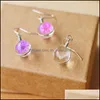 Charm Dandelion Dried Charm Flowers Earrings 6 Colors Real Daffodils Flower Earring Glass Ball Pressed Dangle Earing Jewelry Gift Who Dhg5W