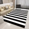 Mattor Nordiska geometriska svarta och vita områden mattor vardagsrum sovrum matta minimalistiska moderna golvmatta sängbalkony hallmattor