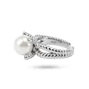 Klassisk S925 Sterling Silver justerbar ring för damer Fashion Woman Wedding Rings med Shell Pearl Jubileumsgåva