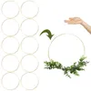 Decoratieve bloemen 10 stuks 30 cm grote metalen slinger kwast goud ambachtelijke ring DIY bruiloft krans decoratie droom jagen en muur hangen Cr