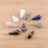 Natural Stone Pendants Wicca Hexagon Beads Pendulum smycken Amethyster Aventurine Crystal Opal Quartz Bn449