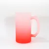 米国倉庫 16 オンス昇華色曇りガラスタンブラー色底マグブランクコーヒーカップハンドル付き DIY 印刷マルチカラー Z11