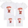 Familie Matching Outfits Familie Matching Outfits Kerst vader Moeder Son Dochter Kleding Mama Dad en ik T-shirt Katoen Korte Mouw Cartoon Print L220916