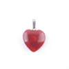 24pcs/로트 커플 자연 스톤 펜던트 사랑 심장 모양의 매력 쿼츠 쥬얼리 제조 DIY NECKALCE GIRL GIFT BN345