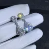 Orecchini pendenti WUIHA 925 Sterling Silver Pera 3EX 3CT VVS D Colore Creato Moissanite Wedding Engagement Custom Drop Fine Jewelry