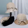 Cappelli a tesa larga Panamas Protezione UV Visiera parasole Spiaggia Visiera da donna elegante Cappellino a punta Cappello estivo femminile per donna