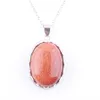 Natural Gem Stone Egg-Shape Necklaces Pendants Tiger Eye Lapis Lazuli Clear Crystal Opal Reiki Healing Jewellery Gift BN329