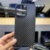 Custodie slim magnetiche in vera fibra di carbonio per iPhone 14 Pro Max 14 13 12 Cover opaca Togh Armor