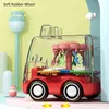 Diecast Trasparente inerzia auto Baby Boy Toy s Modello educativo per neonati Ragazzi 1 anni Giocattoli per auto Bambini Compleanno per bambini Gif 0915