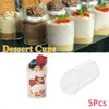 Festive Supplies 5PCS 80ml Clear Hard Plastic Disposable Party S Teardrop Dessert Cups Birthday Mousse Cup Pudding Jelly Ice Cream
