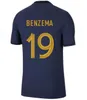 S-4XL Franse club volledige sets 2022 voetbal jersey 2023 Wereldbeker Benzema mbappe griezmann pogba giroud kante kante maillot de voet equipe maillots kids kit mannen voetbal shirt