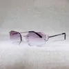 Nouveau aléatoire C fil lunettes de soleil hommes lunettes femmes pour l'été diamant coupe verre clair métaux cadre Gafas6UK4