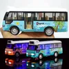 Diecast Cars School Sound Light Tour Bus Modello Boy Fonde sotto pressione Veicoli giocattolo Regalo per bambini 0915