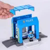 Diecast Model Cars Simulation Plastic Police Station Car Wash Room Urban Scen Safe Children's Toy Set Compatible with Tood Track 0915