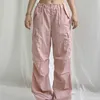 Cal￧as femininas Capris Weekeep Summer Summer Baggy Cargo Pants Low Rise de Caminh￣o de Caso Casual Cal￧as Casual Kawaii Pink Feminino Feminino Y2K Est￩tico 220916